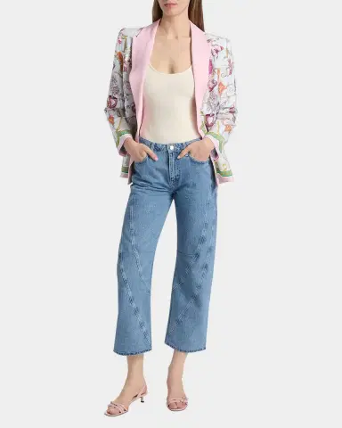 L'AGENCE Gweny Scarf-Print Relaxed Blazer | Thumbnail 2 L'AGENCE Gweny Scarf-Print Relaxed Blazer | Thumbnail 2