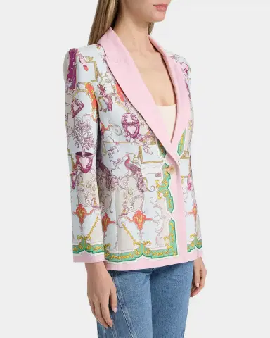 L'AGENCE Gweny Scarf-Print Relaxed Blazer | Thumbnail 6 L'AGENCE Gweny Scarf-Print Relaxed Blazer | Thumbnail 6