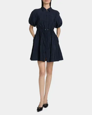 Cinq à Sept Macauly Textured Puff-Sleeve Mini Shirtdress | Thumbnail 2 Cinq à Sept Macauly Textured Puff-Sleeve Mini Shirtdress | Thumbnail 2