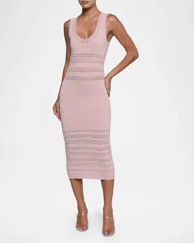 L'Agence Taren Open-Knit Body-Con Midi Dress | Thumbnail 2 L'Agence Taren Open-Knit Body-Con Midi Dress | Thumbnail 2
