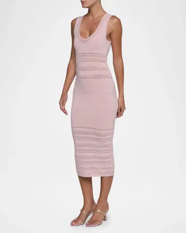 L'Agence Taren Open-Knit Body-Con Midi Dress | Thumbnail 4 L'Agence Taren Open-Knit Body-Con Midi Dress | Thumbnail 4