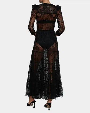 L'AGENCE Seraphina Lace Tiered Maxi Dress | Thumbnail 3 L'AGENCE Seraphina Lace Tiered Maxi Dress | Thumbnail 3