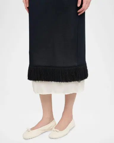 Bottega Veneta Colorblock Layered Fringe Midi Skirt | Thumbnail 5 Bottega Veneta Colorblock Layered Fringe Midi Skirt | Thumbnail 5