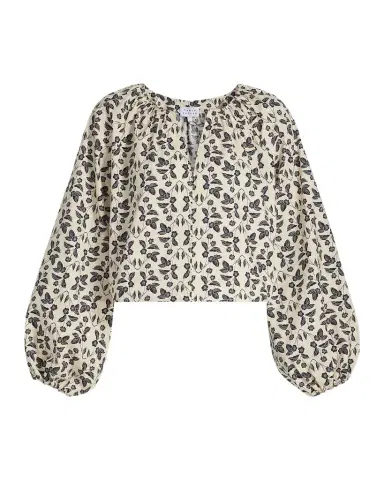 TANYA TAYLOR Adelina Floral Cotton Poplin Top | Thumbnail 1 TANYA TAYLOR Adelina Floral Cotton Poplin Top | Thumbnail 1