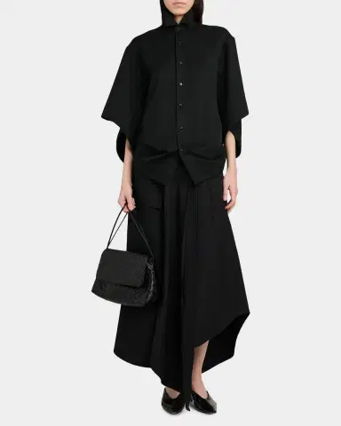 Bottega Veneta Cape-Sleeve Wool Shirt | Thumbnail 2 Bottega Veneta Cape-Sleeve Wool Shirt | Thumbnail 2