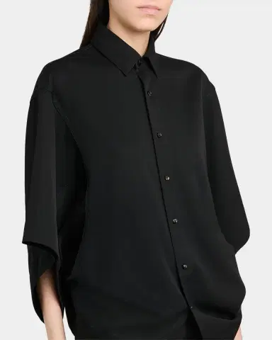 Bottega Veneta Cape-Sleeve Wool Shirt | Thumbnail 5 Bottega Veneta Cape-Sleeve Wool Shirt | Thumbnail 5