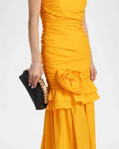 BLACK HALO Solea Ruched Drop-Waist Strapless Gown | Thumbnail 5 BLACK HALO Solea Ruched Drop-Waist Strapless Gown | Thumbnail 5