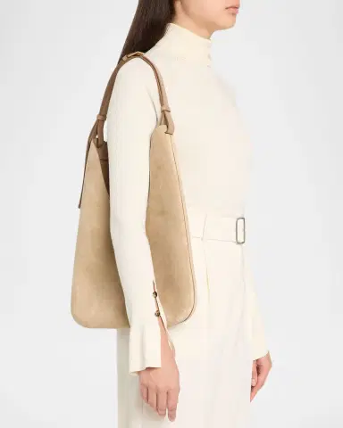 Tom Ford Kara Medium Hanging T Suede Hobo Bag | Thumbnail 2 Tom Ford Kara Medium Hanging T Suede Hobo Bag | Thumbnail 2