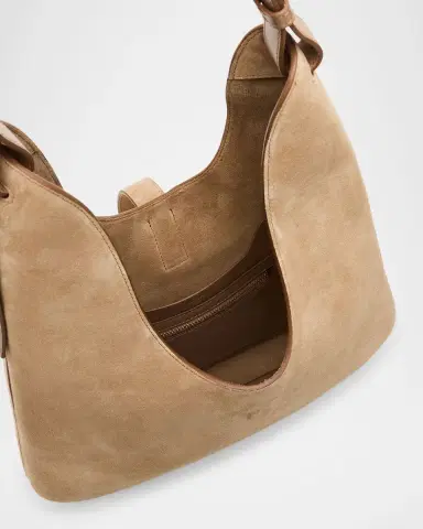 Tom Ford Kara Medium Hanging T Suede Hobo Bag | Thumbnail 4 Tom Ford Kara Medium Hanging T Suede Hobo Bag | Thumbnail 4