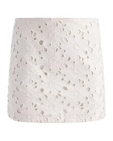 ALICE + OLIVIA Riley Eyelet Denim Mini Skirt | Thumbnail 1 ALICE + OLIVIA Riley Eyelet Denim Mini Skirt | Thumbnail 1