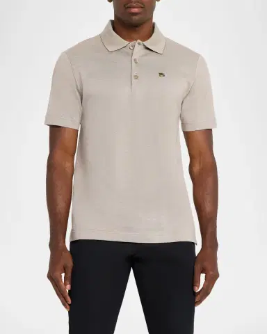 Burberry Men's Evan Metal EKD Pique Polo Shirt | Thumbnail 4 Burberry Men's Evan Metal EKD Pique Polo Shirt | Thumbnail 4