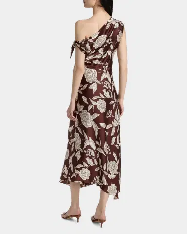 TANYA TAYLOR Loretta Floral Satin One-Shoulder Midi Dress | Thumbnail 3 TANYA TAYLOR Loretta Floral Satin One-Shoulder Midi Dress | Thumbnail 3