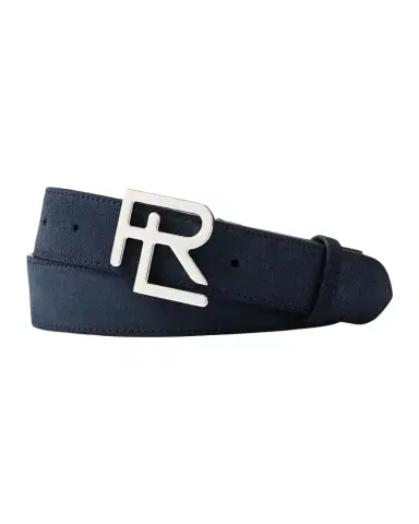 Ralph Lauren Purple Label Men's RL-Buckle Calf-Suede Belt | Thumbnail 1 Ralph Lauren Purple Label Men's RL-Buckle Calf-Suede Belt | Thumbnail 1