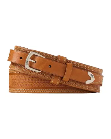 Ralph Lauren Purple Label Men's Topstitched Leather Belt | Thumbnail 1 Ralph Lauren Purple Label Men's Topstitched Leather Belt | Thumbnail 1