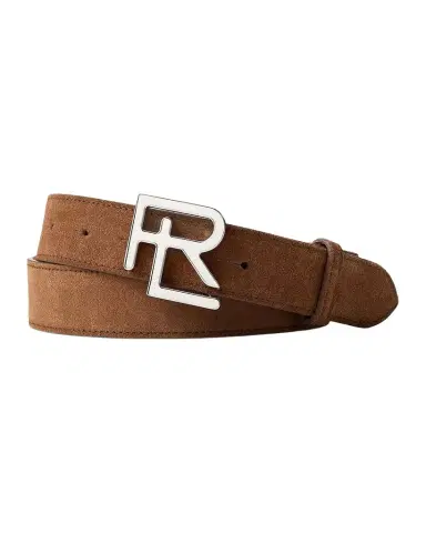 Ralph Lauren Purple Label Men's RL-Buckle Calf-Suede Belt | Thumbnail 1 Ralph Lauren Purple Label Men's RL-Buckle Calf-Suede Belt | Thumbnail 1