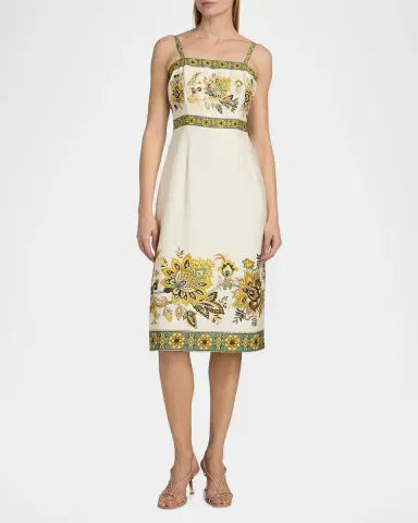 Elie Tahari Annalise Floral Cotton Midi Dress | Thumbnail 2 Elie Tahari Annalise Floral Cotton Midi Dress | Thumbnail 2