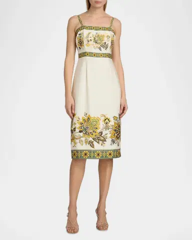 Elie Tahari Annalise Floral Cotton Midi Dress | Thumbnail 4 Elie Tahari Annalise Floral Cotton Midi Dress | Thumbnail 4