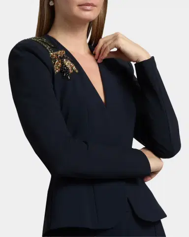 Chiara Boni La Petite Robe Momby Floral Embellished Blazer | Thumbnail 5 Chiara Boni La Petite Robe Momby Floral Embellished Blazer | Thumbnail 5