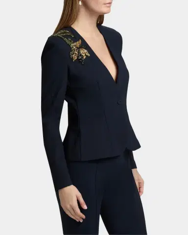 Chiara Boni La Petite Robe Momby Floral Embellished Blazer | Thumbnail 6 Chiara Boni La Petite Robe Momby Floral Embellished Blazer | Thumbnail 6