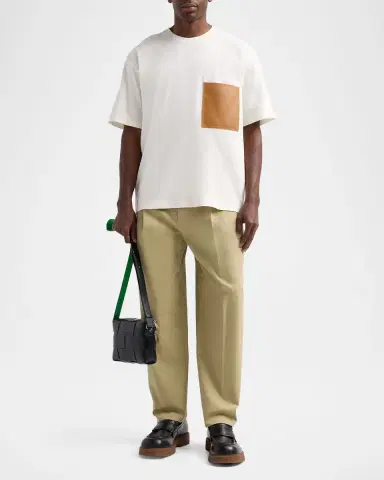 Bottega Veneta Leather Pocket Crewneck T-Shirt | Thumbnail 2 Bottega Veneta Leather Pocket Crewneck T-Shirt | Thumbnail 2