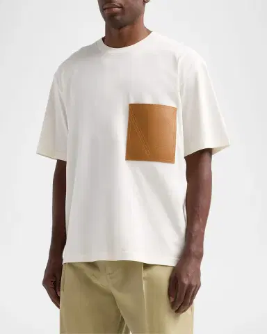 Bottega Veneta Leather Pocket Crewneck T-Shirt | Thumbnail 4 Bottega Veneta Leather Pocket Crewneck T-Shirt | Thumbnail 4