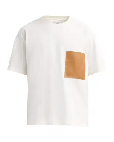 Bottega Veneta Leather Pocket Crewneck T-Shirt | Thumbnail 1 Bottega Veneta Leather Pocket Crewneck T-Shirt | Thumbnail 1