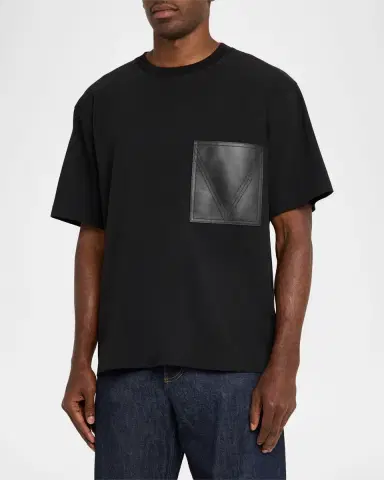 Bottega Veneta Leather Pocket Crewneck T-Shirt | Thumbnail 4 Bottega Veneta Leather Pocket Crewneck T-Shirt | Thumbnail 4