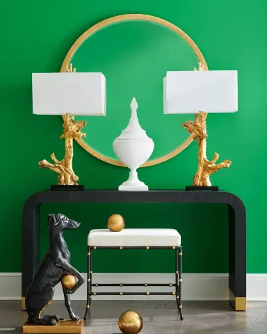 Chelsea House Large Gold Leaf 44" Round Wall Mirror | Thumbnail 5 Chelsea House Large Gold Leaf 44" Round Wall Mirror | Thumbnail 5