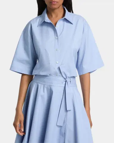 DEREK LAM 10 CROSBY Olivia Cotton Crop Shirt | Thumbnail 4 DEREK LAM 10 CROSBY Olivia Cotton Crop Shirt | Thumbnail 4