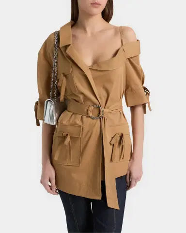 Cinq à Sept Saige Belted Cotton Twill Jacket | Thumbnail 4 Cinq à Sept Saige Belted Cotton Twill Jacket | Thumbnail 4