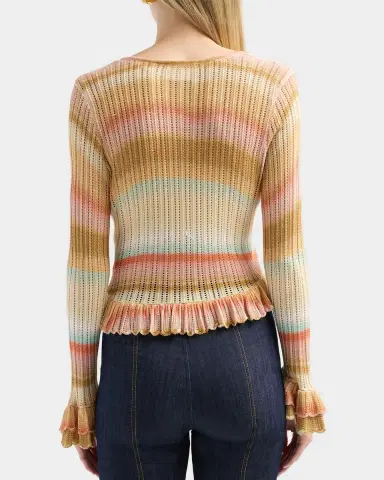 Cinq à Sept Edith Space-Dyed Stripe Cardigan | Thumbnail 3 Cinq à Sept Edith Space-Dyed Stripe Cardigan | Thumbnail 3