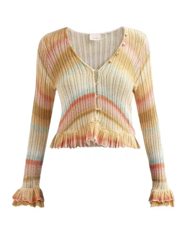 Cinq à Sept Edith Space-Dyed Stripe Cardigan | Thumbnail 1 Cinq à Sept Edith Space-Dyed Stripe Cardigan | Thumbnail 1