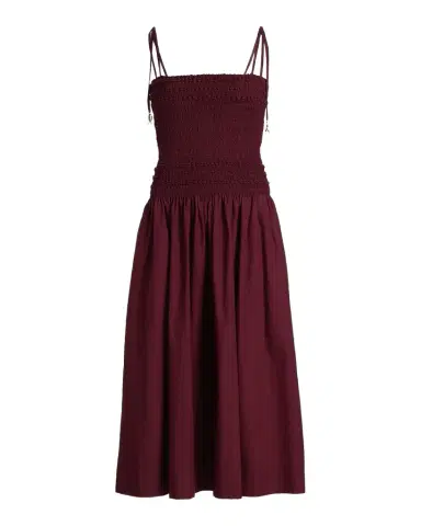 Cara Cara Alegra Ruched Drop-Waist Midi Dress | Thumbnail 1 Cara Cara Alegra Ruched Drop-Waist Midi Dress | Thumbnail 1
