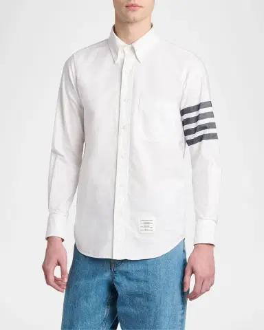 Thom Browne Men's Engineered 4-Bar Straight-Fit Oxford Shirt | Thumbnail 6 Thom Browne Men's Engineered 4-Bar Straight-Fit Oxford Shirt | Thumbnail 6