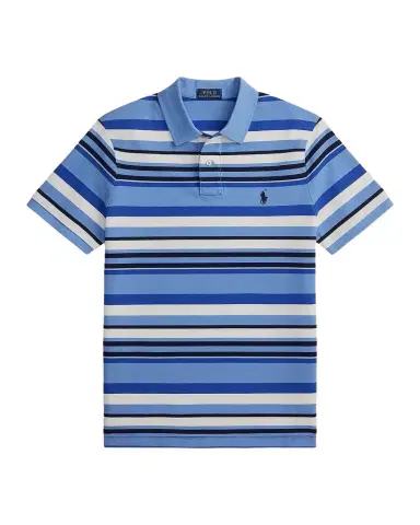 Polo Ralph Lauren Men's Striped Stretch-Cotton Knit Polo Shirt | Thumbnail 1 Polo Ralph Lauren Men's Striped Stretch-Cotton Knit Polo Shirt | Thumbnail 1