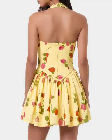 NICHOLAS Amalie Floral Linen-Blend Mini Dress | Thumbnail 3 NICHOLAS Amalie Floral Linen-Blend Mini Dress | Thumbnail 3