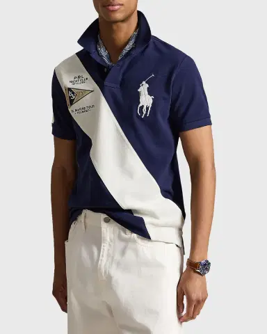 Polo Ralph Lauren Men's Big Pony Mesh Custom Slim-Fit Polo Shirt | Thumbnail 4 Polo Ralph Lauren Men's Big Pony Mesh Custom Slim-Fit Polo Shirt | Thumbnail 4