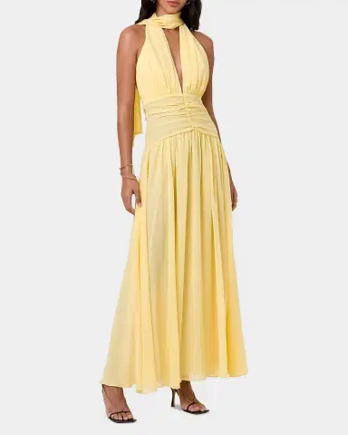 NICHOLAS Arella Pleated Scarf-Detail Georgette Maxi Dress | Thumbnail 4 NICHOLAS Arella Pleated Scarf-Detail Georgette Maxi Dress | Thumbnail 4