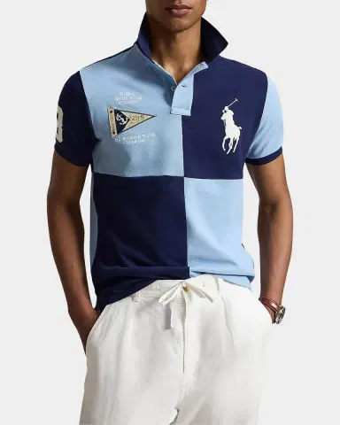 Polo Ralph Lauren Men's Custom Slim-Fit Big Pony Mesh Polo Shirt | Thumbnail 4 Polo Ralph Lauren Men's Custom Slim-Fit Big Pony Mesh Polo Shirt | Thumbnail 4