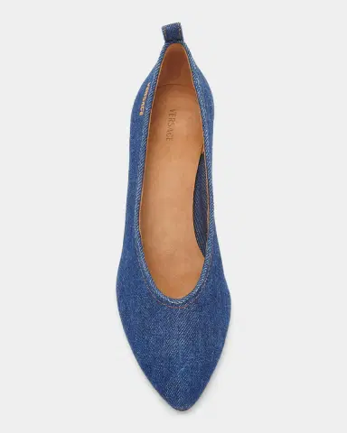 Versace 65MM Denim Stiletto-Heel Pumps | Thumbnail 4 Versace 65MM Denim Stiletto-Heel Pumps | Thumbnail 4