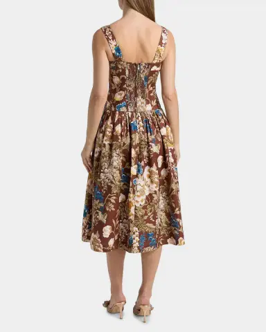 Cara Cara Feliz Floral Linen Midi Dress | Thumbnail 3 Cara Cara Feliz Floral Linen Midi Dress | Thumbnail 3