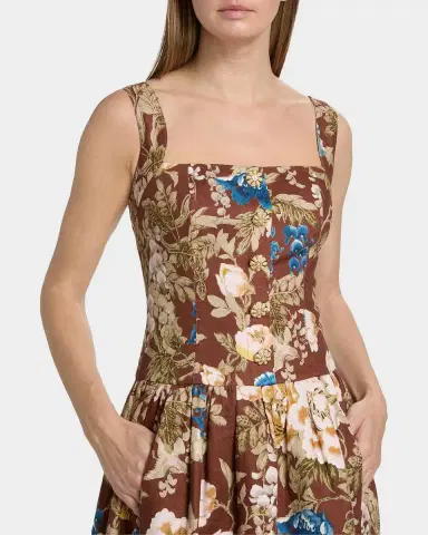 Cara Cara Feliz Floral Linen Midi Dress | Thumbnail 5 Cara Cara Feliz Floral Linen Midi Dress | Thumbnail 5