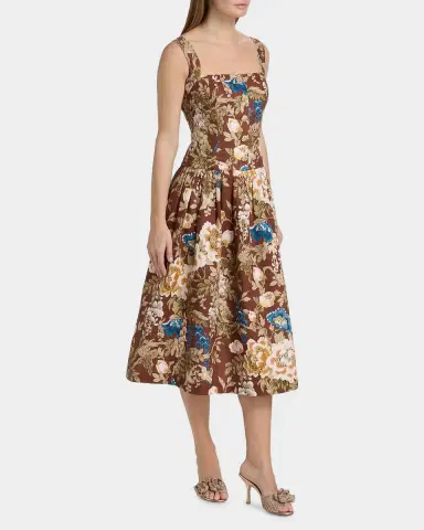 Cara Cara Feliz Floral Linen Midi Dress | Thumbnail 7 Cara Cara Feliz Floral Linen Midi Dress | Thumbnail 7