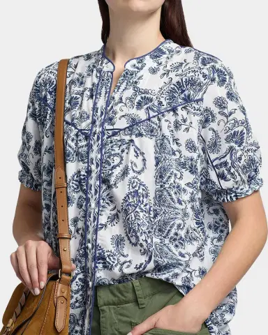 Johnny Was Jaden Western Shirred Yoke Blouse | Thumbnail 5 Johnny Was Jaden Western Shirred Yoke Blouse | Thumbnail 5