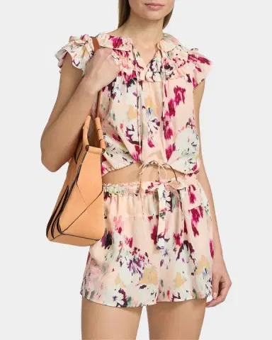 Ulla Johnson Eleonore Floral Ruffled Silk Tieneck Top | Thumbnail 4 Ulla Johnson Eleonore Floral Ruffled Silk Tieneck Top | Thumbnail 4