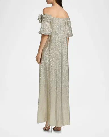 SACHIN BABI Valentina Metallic Silk Off-The-Shoulder Gown | Thumbnail 3 SACHIN BABI Valentina Metallic Silk Off-The-Shoulder Gown | Thumbnail 3