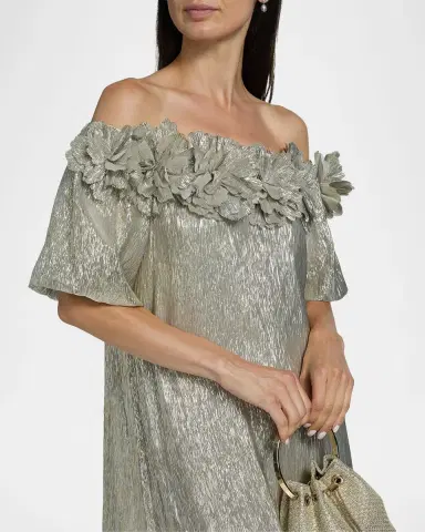 SACHIN BABI Valentina Metallic Silk Off-The-Shoulder Gown | Thumbnail 5 SACHIN BABI Valentina Metallic Silk Off-The-Shoulder Gown | Thumbnail 5