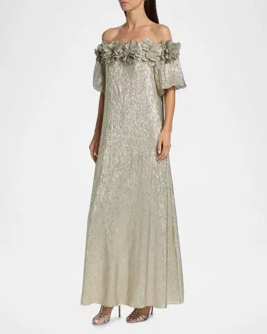 SACHIN BABI Valentina Metallic Silk Off-The-Shoulder Gown | Thumbnail 7 SACHIN BABI Valentina Metallic Silk Off-The-Shoulder Gown | Thumbnail 7