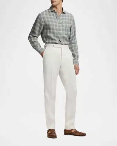 Ralph Lauren Purple Label Men's Twill Plaid Pocket Button-Down Shirt | Thumbnail 2 Ralph Lauren Purple Label Men's Twill Plaid Pocket Button-Down Shirt | Thumbnail 2