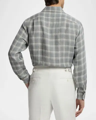 Ralph Lauren Purple Label Men's Twill Plaid Pocket Button-Down Shirt | Thumbnail 3 Ralph Lauren Purple Label Men's Twill Plaid Pocket Button-Down Shirt | Thumbnail 3